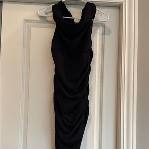 Abercrombie & Fitch Black Ruched Halter Bodycon Dress